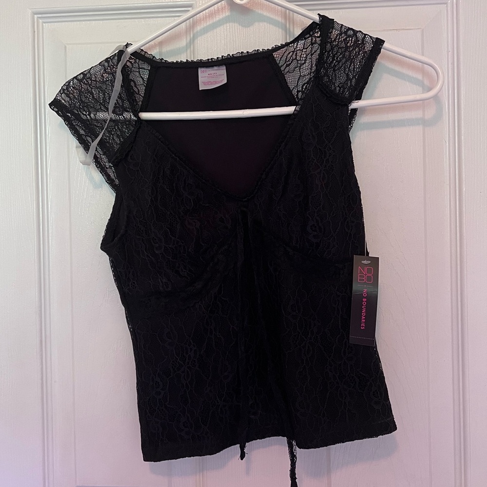 No boundaries - black - lace tank top